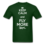 Keep Calm And Fly More - White - Unisex Classic T-Shirt - forest green