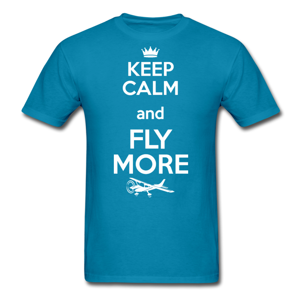 Keep Calm And Fly More - White - Unisex Classic T-Shirt - turquoise