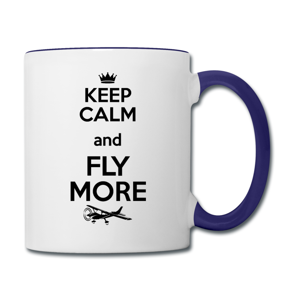 Keep Calm And Fly More - Black - Contrast Coffee Mug - white/cobalt blue