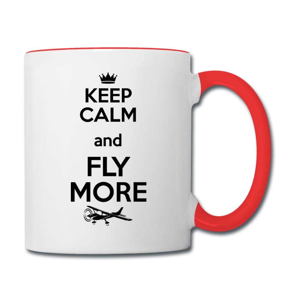 Keep Calm And Fly More - Black - Contrast Coffee Mug - white/red