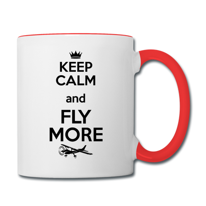 Keep Calm And Fly More - Black - Contrast Coffee Mug - white/red