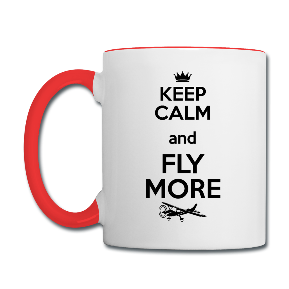 Keep Calm And Fly More - Black - Contrast Coffee Mug - white/red