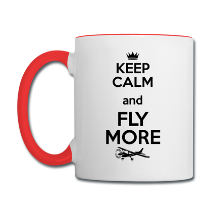 Keep Calm And Fly More - Black - Contrast Coffee Mug - white/red