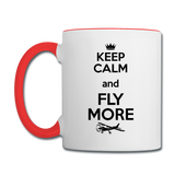 Keep Calm And Fly More - Black - Contrast Coffee Mug - white/red