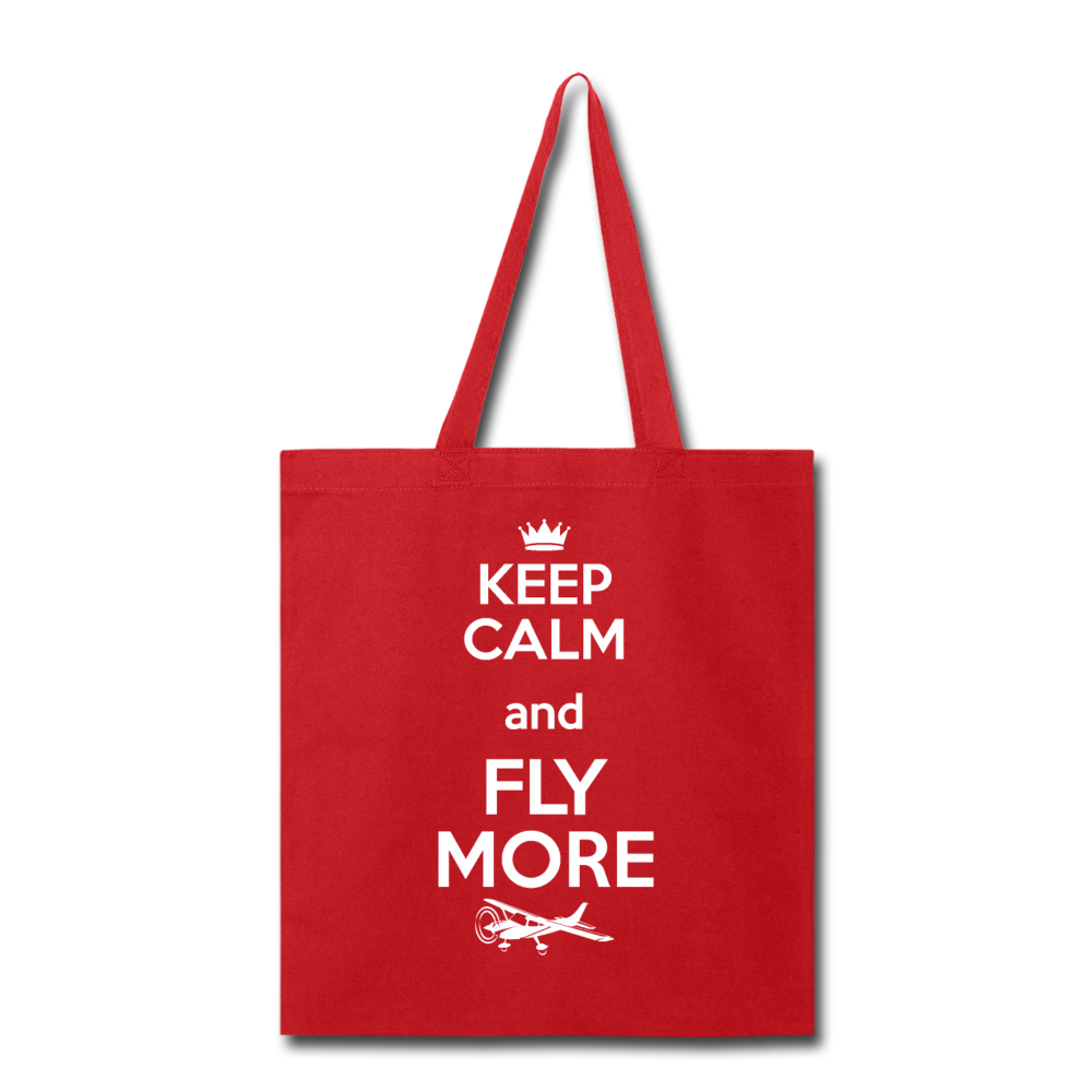 Keep Calm And Fly More - White - Tote Bag - red