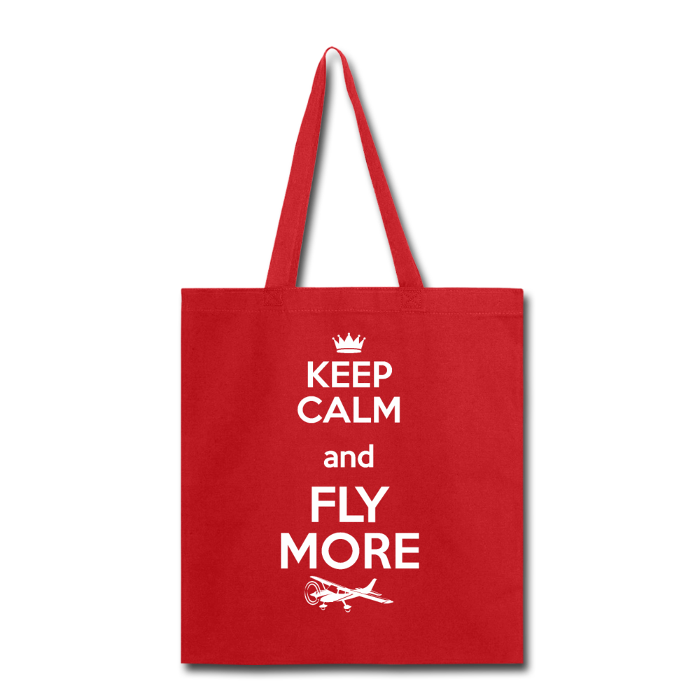 Keep Calm And Fly More - White - Tote Bag - red