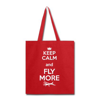 Keep Calm And Fly More - White - Tote Bag - red