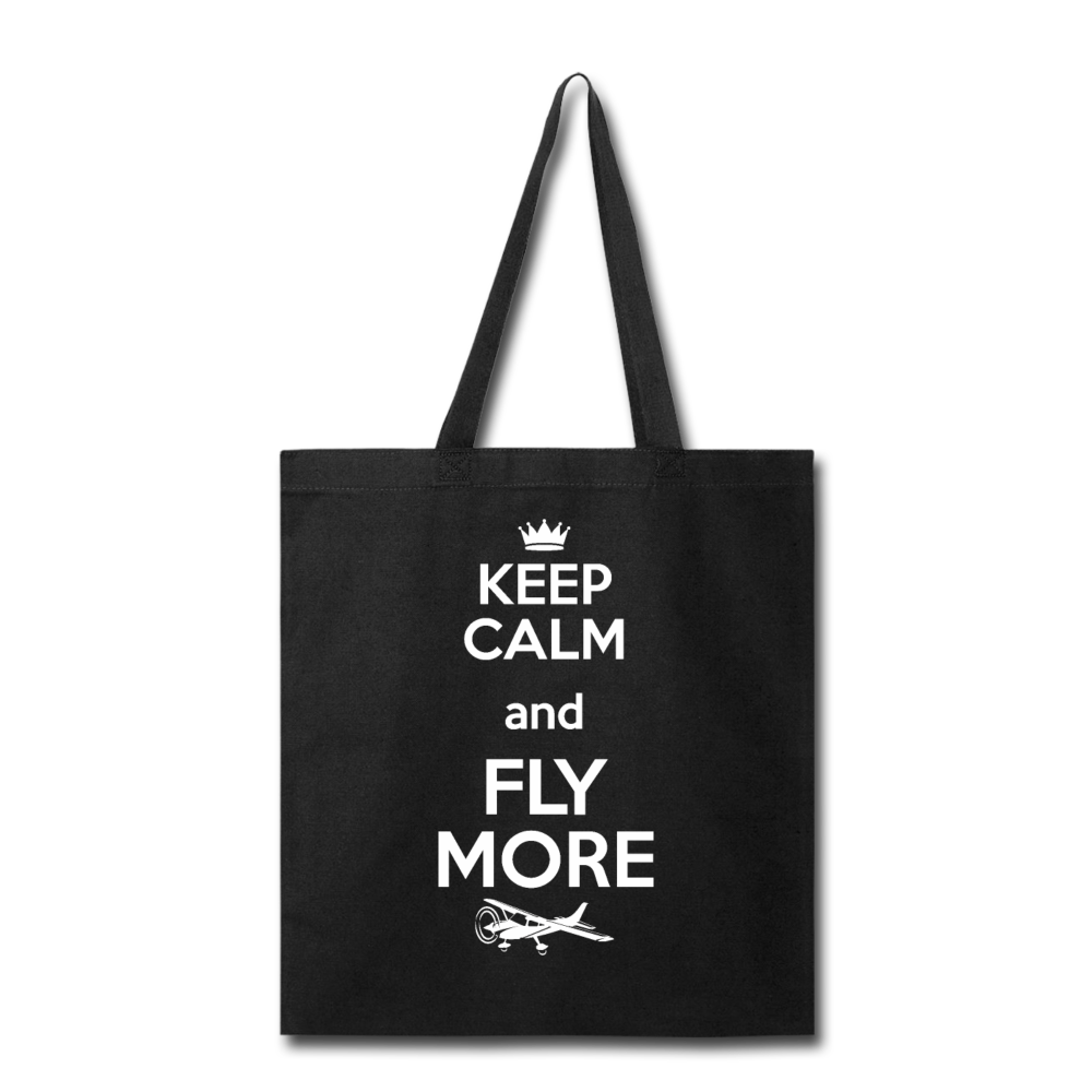 Keep Calm And Fly More - White - Tote Bag - black