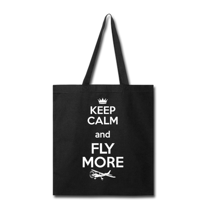 Keep Calm And Fly More - White - Tote Bag - black