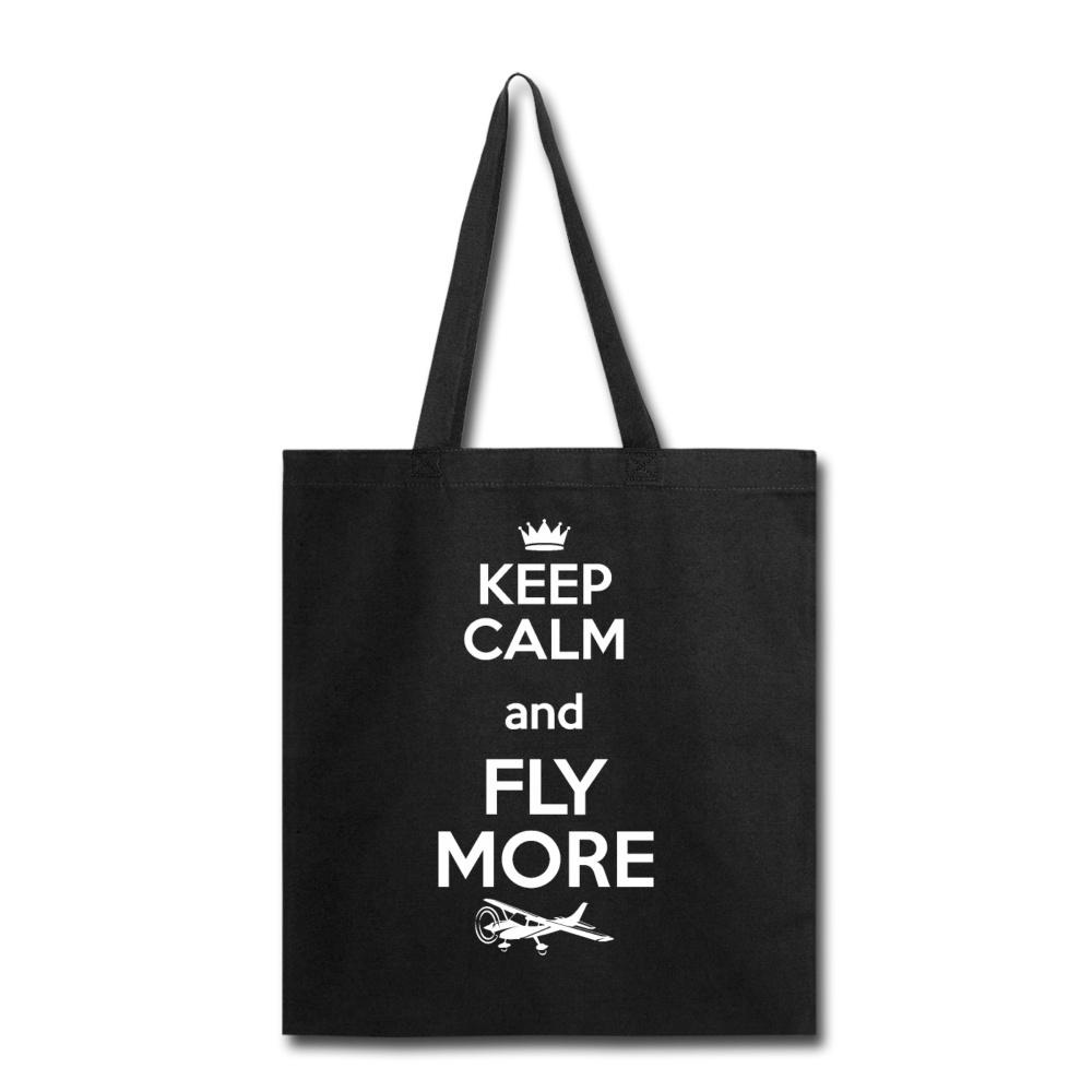 Keep Calm And Fly More - White - Tote Bag - black