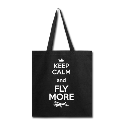 Keep Calm And Fly More - White - Tote Bag - black