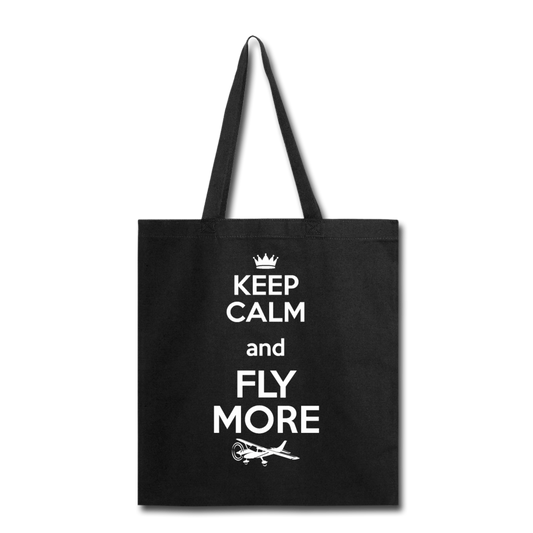 Keep Calm And Fly More - White - Tote Bag - black