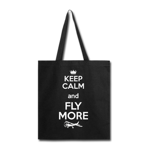 Keep Calm And Fly More - White - Tote Bag - black