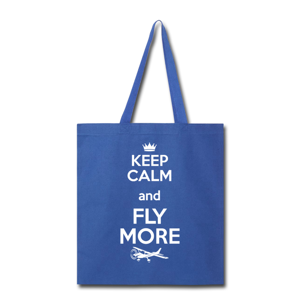 Keep Calm And Fly More - White - Tote Bag - royal blue