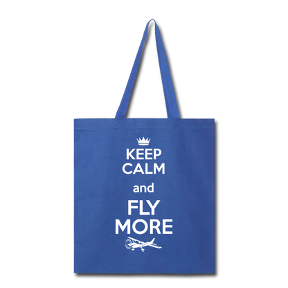 Keep Calm And Fly More - White - Tote Bag - royal blue