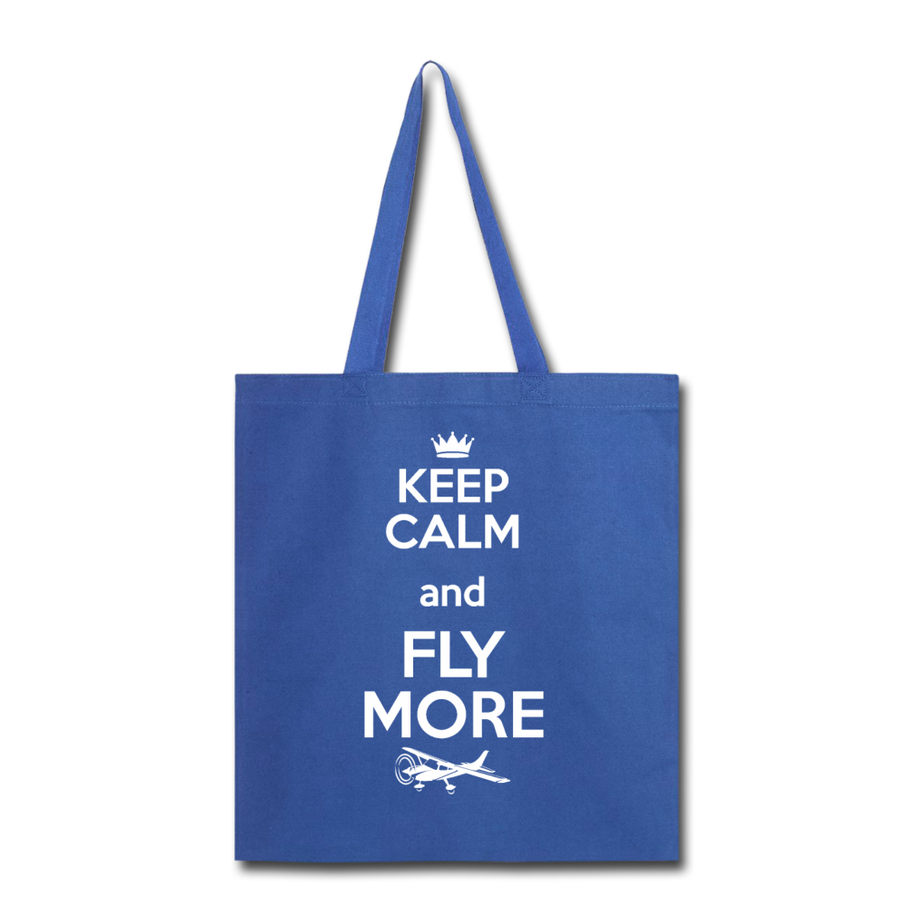 Keep Calm And Fly More - White - Tote Bag - royal blue