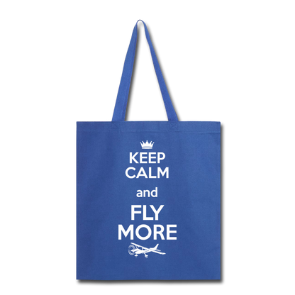 Keep Calm And Fly More - White - Tote Bag - royal blue