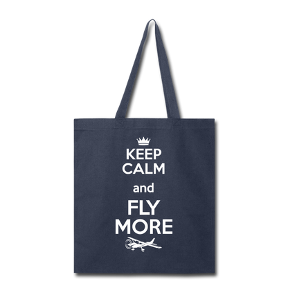 Keep Calm And Fly More - White - Tote Bag - navy