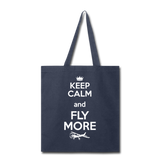 Keep Calm And Fly More - White - Tote Bag - navy
