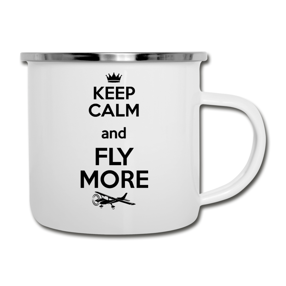 Keep Calm And Fly More - Black - Camper Mug - white