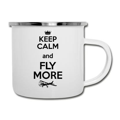 Keep Calm And Fly More - Black - Camper Mug - white