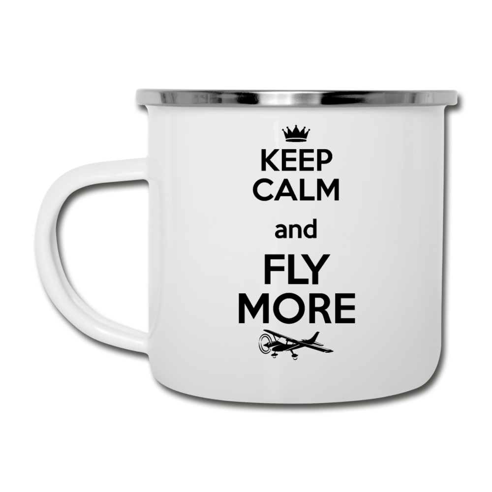 Keep Calm And Fly More - Black - Camper Mug - white