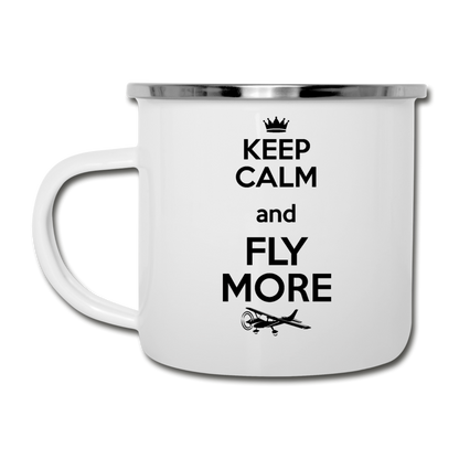 Keep Calm And Fly More - Black - Camper Mug - white