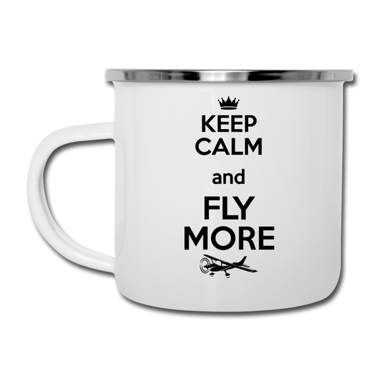 Keep Calm And Fly More - Black - Camper Mug - white