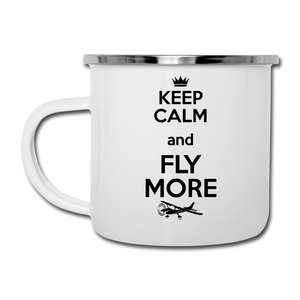 Keep Calm And Fly More - Black - Camper Mug - white
