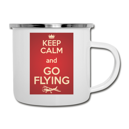 Keep Calm And Go Flying - Red - Camper Mug - white