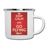 Keep Calm And Go Flying - Red - Camper Mug - white
