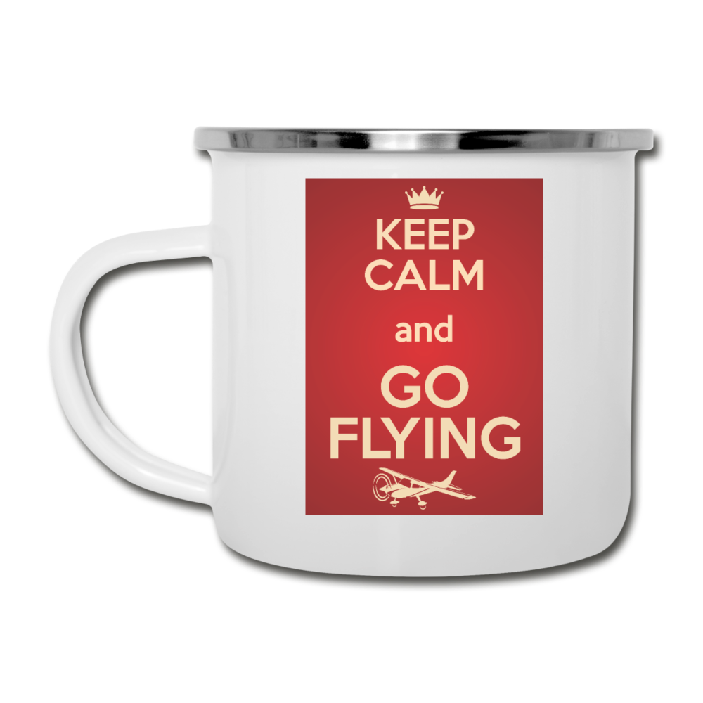 Keep Calm And Go Flying - Red - Camper Mug - white