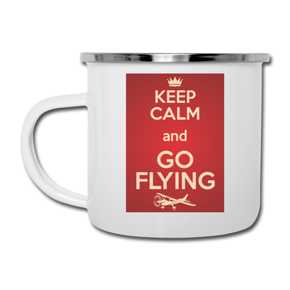 Keep Calm And Go Flying - Red - Camper Mug - white