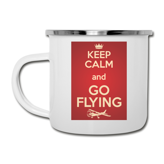 Keep Calm And Go Flying - Red - Camper Mug - white