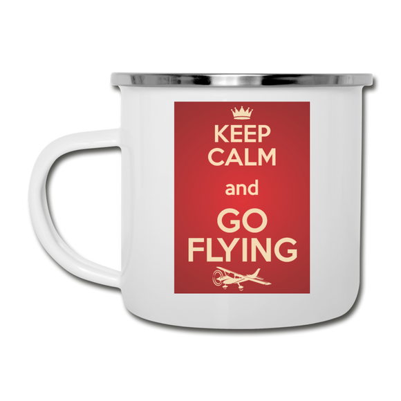 Keep Calm And Go Flying - Red - Camper Mug - white