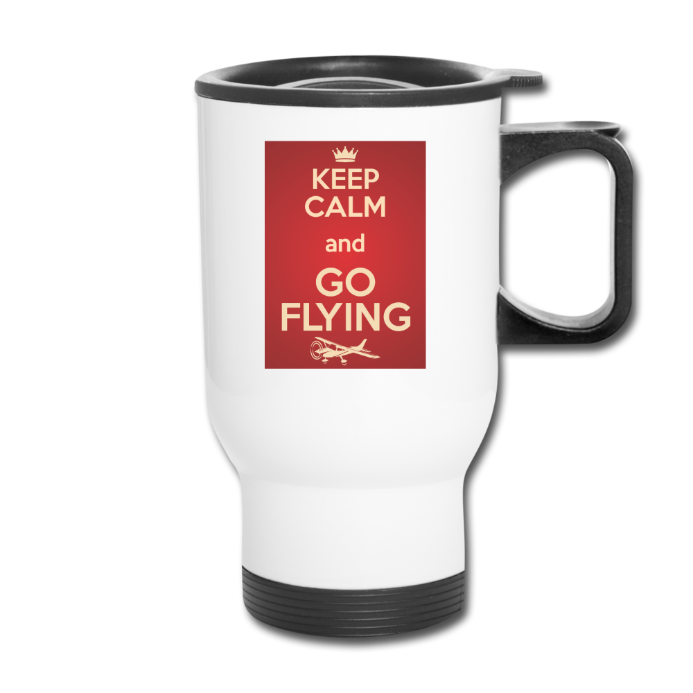 Keep Calm And Go Flying - Red - Travel Mug - white