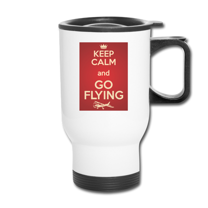 Keep Calm And Go Flying - Red - Travel Mug - white