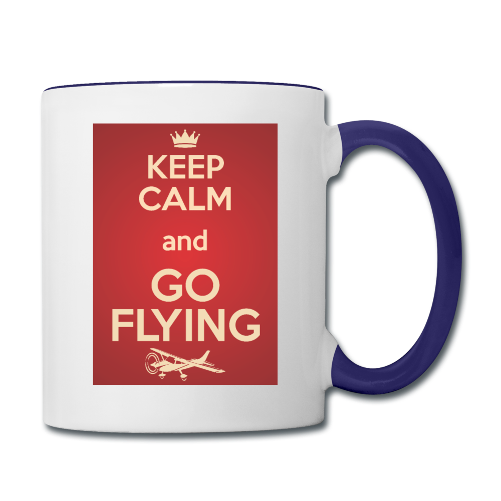 Keep Calm And Go Flying - Red - Contrast Coffee Mug - white/cobalt blue