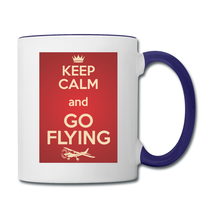 Keep Calm And Go Flying - Red - Contrast Coffee Mug - white/cobalt blue