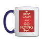 Keep Calm And Go Flying - Red - Contrast Coffee Mug - white/cobalt blue