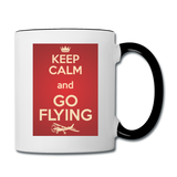 Keep Calm And Go Flying - Red - Contrast Coffee Mug - white/black
