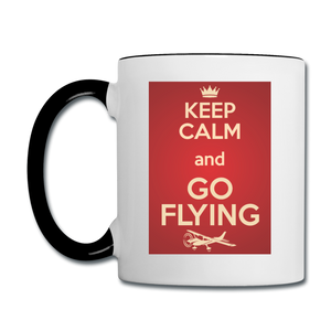Keep Calm And Go Flying - Red - Contrast Coffee Mug - white/black