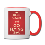 Keep Calm And Go Flying - Red - Contrast Coffee Mug - white/red