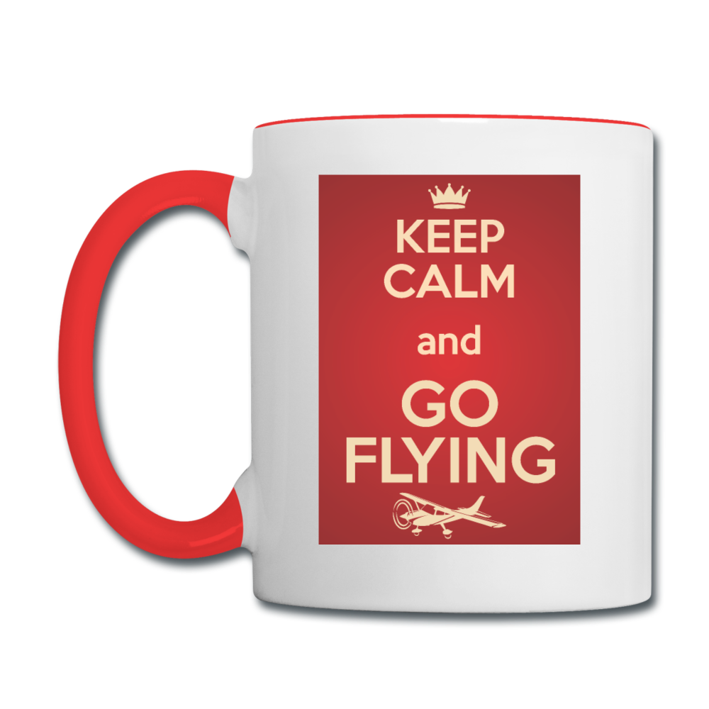 Keep Calm And Go Flying - Red - Contrast Coffee Mug - white/red