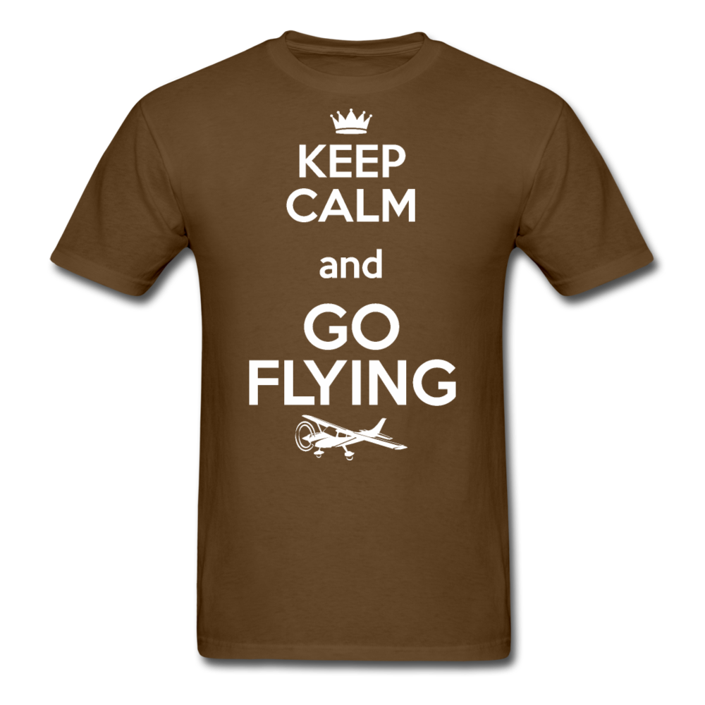 Keep Calm And Go Flying - White - Unisex Classic T-Shirt - brown