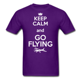 Keep Calm And Go Flying - White - Unisex Classic T-Shirt - purple