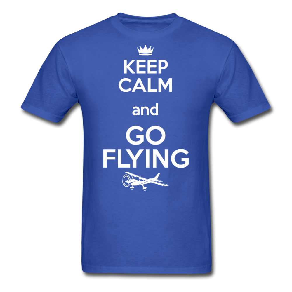 Keep Calm And Go Flying - White - Unisex Classic T-Shirt - royal blue