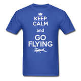 Keep Calm And Go Flying - White - Unisex Classic T-Shirt - royal blue
