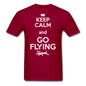 Keep Calm And Go Flying - White - Unisex Classic T-Shirt - dark red