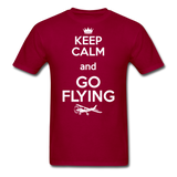 Keep Calm And Go Flying - White - Unisex Classic T-Shirt - dark red